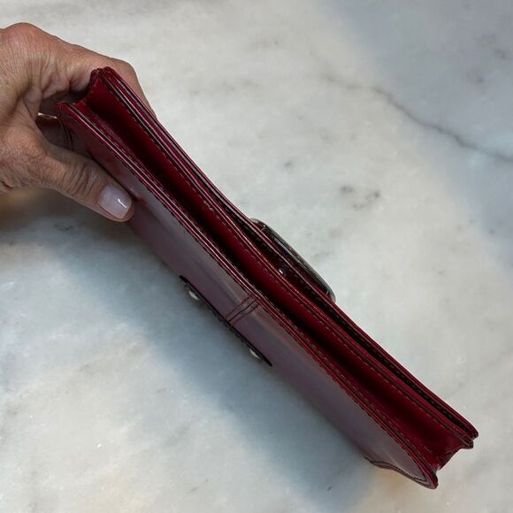 Coach Bleeker Patent Leather Buckle Wallet Clutch Bag - Picture 9 of 16